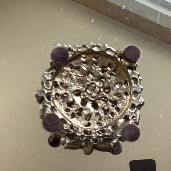 “HOLLYWOOD REGENCY” FILIGREE VANITY TRAY MIRROR & LIPSTICK HOLDER - Picture 2 of 8